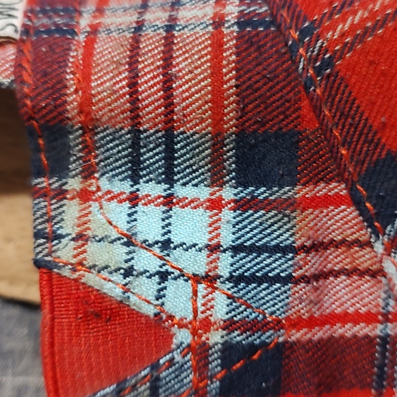 Toms Womens Classic Alpargata Slip-Ons Red and Blue Cozy Plaid Flannel Sz 7½ 7.5 - Picture 8 of 10